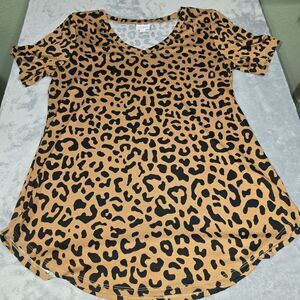 LuLaRoe Size Small Perfect Tee Tunic Leopard Cheetah Spots Animal‎ Print